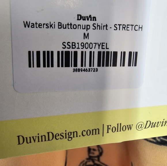 DUVIN Mens Beach Club MEDIUM Waterski Button Up Stretch Cocktail Shirt - NWT - Picture 5 of 6